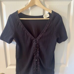 Sezane - Maddie T-Shirt Black SZ S